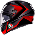 K3 Striga Helmet - Black/Gray/Red