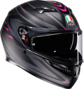 K3 Syth Helmet - Black/Matte/Pink