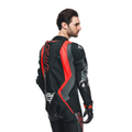 Audax D-Zip - Men's 1-Piece Motorcycle Perforated Leather Suit - Black/Red-Fluo/Anthracite