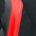 Audax D-Zip - Men's 1-Piece Motorcycle Perforated Leather Suit - Black/Red-Fluo/Anthracite