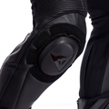 Demon Sprint - Men's One-Piece Perforated Leather Motorcycle Suit - Black/Black/Red-Lava