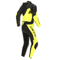 Demon Sprint - Men's One-Piece Perforated Leather Motorcycle Suit - Black/Yellow-Fluo/Yellow-Fluo