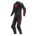Demon Sprint - Two-Piece Motorcycle Suit In Leather Men - Black/White/Red-Lava