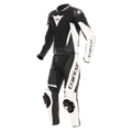 Demon Sprint - Two-Piece Motorcycle Suit In Leather Men - Black/White/Red-Lava