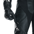 Laguna Seca 5 - Men's 2-Piece Motorcycle Leather Suit (Short/Tall) - Black/Black/White