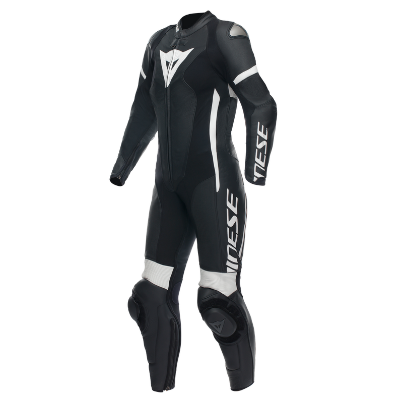 Grobnik - Women's 1-Piece Motorcycle Perforated Leather Suit - Black/Black/White