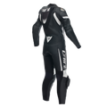 Grobnik - Women's 1-Piece Motorcycle Perforated Leather Suit - Black/Black/White