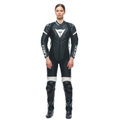 Grobnik - Women's 1-Piece Motorcycle Perforated Leather Suit - Black/Black/White