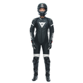 Grobnik - Women's 1-Piece Motorcycle Perforated Leather Suit - Black/Black/White