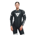 Grobnik - Women's 1-Piece Motorcycle Perforated Leather Suit - Black/Black/White