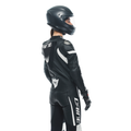 Grobnik - Women's 1-Piece Motorcycle Perforated Leather Suit - Black/Black/White