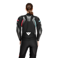 Fulminea - Women's Two-Piece Leather Suit - Black/Anthracite/White