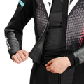 Fulminea - Women's Two-Piece Leather Suit - Black/Anthracite/White