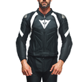 Avro 4 - Men's 2-Piece Motorcycle Leather Suit (Short/Tall) - Black-Matt/Black-Matt/White