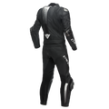 Laguna Seca 5 - Men's 2-Piece Motorcycle Perforated Leather Suit - Black/Black/White