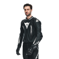 Laguna Seca 5 - Men's 2-Piece Motorcycle Perforated Leather Suit - Black/Black/White