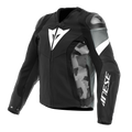 Avro 5 - Men's Motorcycle Leather Jacket - Black/White/Anthracite