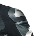 Avro 5 - Men's Motorcycle Leather Jacket - Black/White/Anthracite