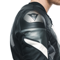 Avro 5 - Men's Motorcycle Leather Jacket - Black/White/Anthracite