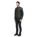 Istrice - Men's Motorcycle Perforated Leather Jacket - Dark-Brown