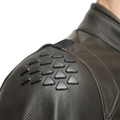Istrice - Men's Motorcycle Perforated Leather Jacket - Dark-Brown
