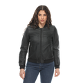 Accento - Women's Motorcycle Perforated Leather Jacket - Black