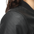 Accento - Women's Motorcycle Perforated Leather Jacket - Black