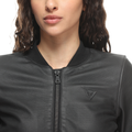 Accento - Women's Motorcycle Perforated Leather Jacket - Black