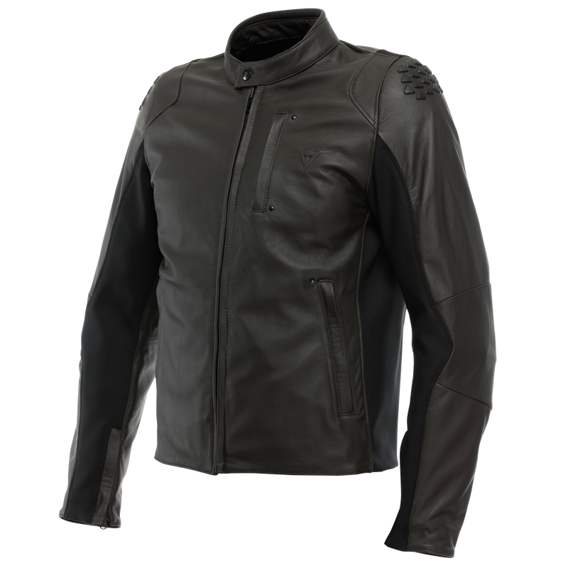 Istrice - Men's Motorcycle Leather Jacket - Dark-Brown