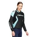 Racing 5 - Women's Leather Motorcycle Jacket - Black/Water