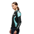 Racing 5 - Women's Leather Motorcycle Jacket - Black/Water