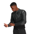 Iperattiva - Men Leather-Textile Motorcycle Jacket - Black/Black