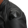 Iperattiva - Men Leather-Textile Motorcycle Jacket - Black/Black