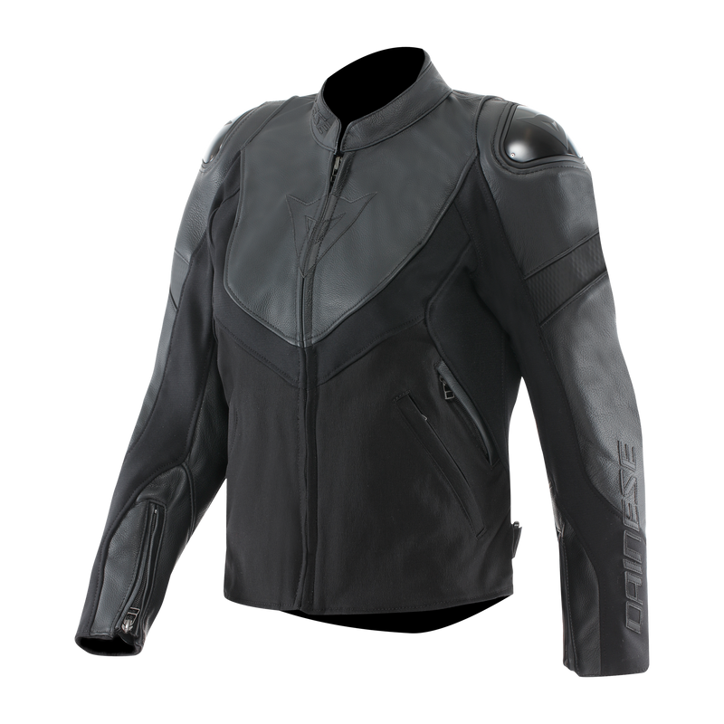 Iperattiva - Women's Leather-Textile Motorcycle Jacket - Black/Black