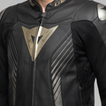 Super Speed 5 - Leather Motorcycle Jacket Men - Black/Black/Gold