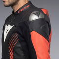 Super Speed 5 - Leather Motorcycle Jacket Men - Black/Red-Fluo/White