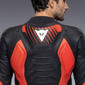 Super Speed 5 - Leather Motorcycle Jacket Men - Black/Red-Fluo/White