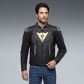 Super Speed 5 - Perforated Leather Motorcycle Jacket Men - Black/Black/Gold