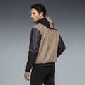 Vintedge - Leather Motorcycle Jacket Men - Sand/Black
