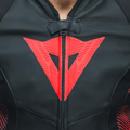Avro 5 - Men's Motorcycle Leather Jacket - Black/Red-Lava/White