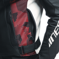 Avro 5 - Men's Motorcycle Leather Jacket - Black/Red-Lava/White