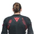 Avro 5 - Men's Motorcycle Leather Jacket - Black/Red-Lava/White