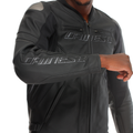 Racing 5 - Men Leather Motorcycle Jacket - Black/Black/Black