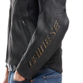 Racing 5 - Men Leather Motorcycle Jacket - Black/Gold