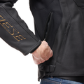 Racing 5 - Men Leather Motorcycle Jacket - Black/Gold
