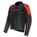 Racing 5 - Men Leather Motorcycle Jacket - White/Blue/Black