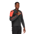 Racing 5 - Men Leather Motorcycle Jacket - Black/Black/Red-Fluo