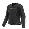 Racing 5 - Men Leather Motorcycle Jacket - Black/Black/Red-Fluo