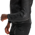 Racing 5 - Men Perforated Leather Motorcycle Jacket - Black/Black/Black
