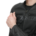 Racing 5 - Men Leather Motorcycle Jacket Short/Tall Fit (S/T) - Black/Black/Black